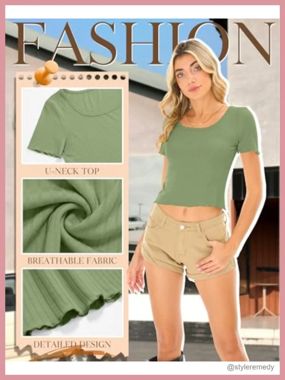 3 Pack Crop Tops Short Sleeve Cotton Scoop Neck Ribbed Cropped T Shirts Summer